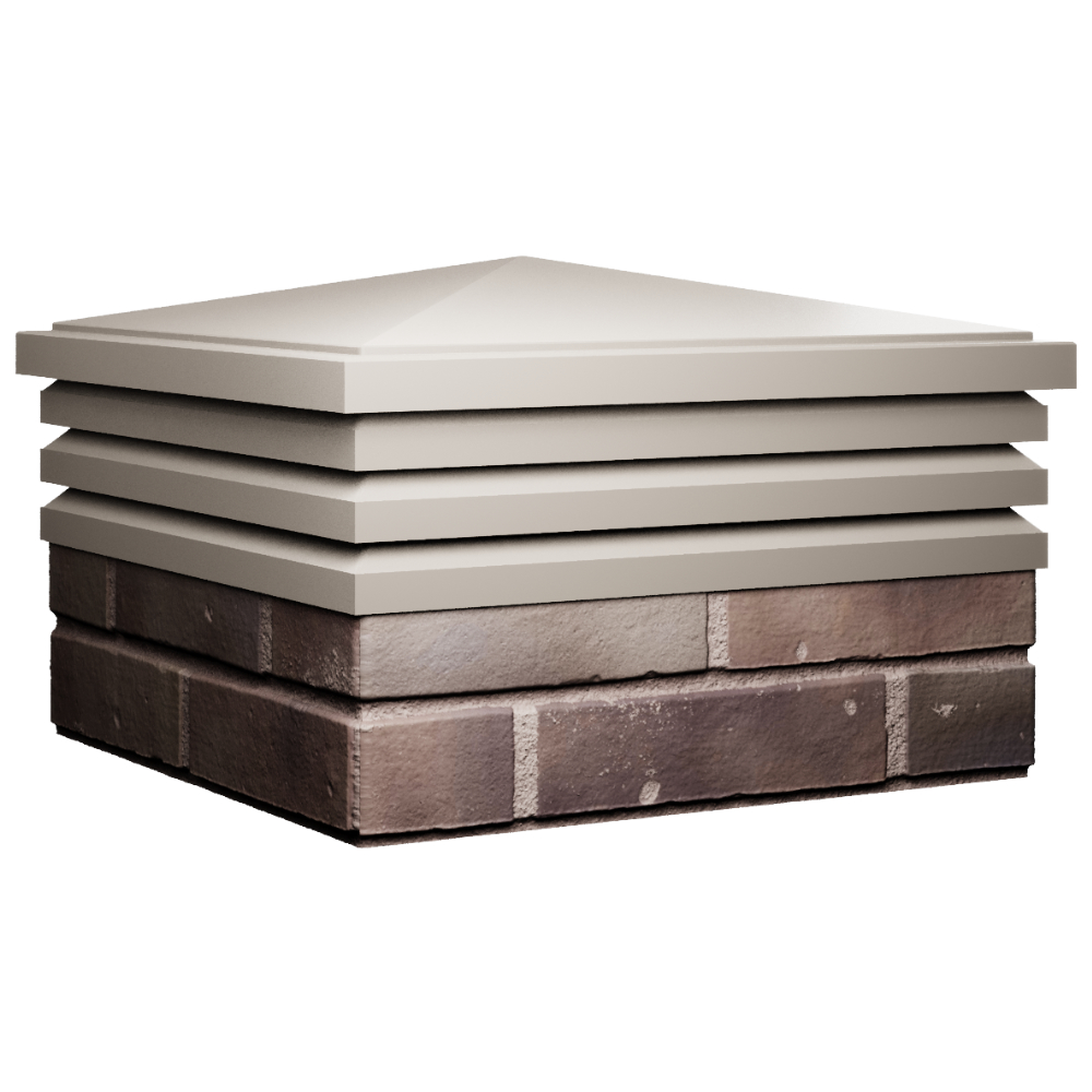 Колпак Zking Бона ХайТек Бежевый на столб 2х2 кирпича (513х513мм) в Новошахтинске фото