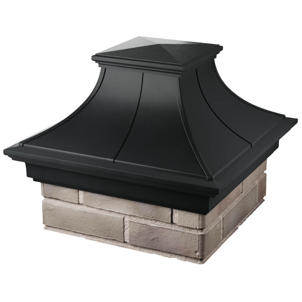 Колпак Zking Монблан Премиум Черный на столб 1.5х1.5 кирпича (385х385мм) в Новошахтинске фото