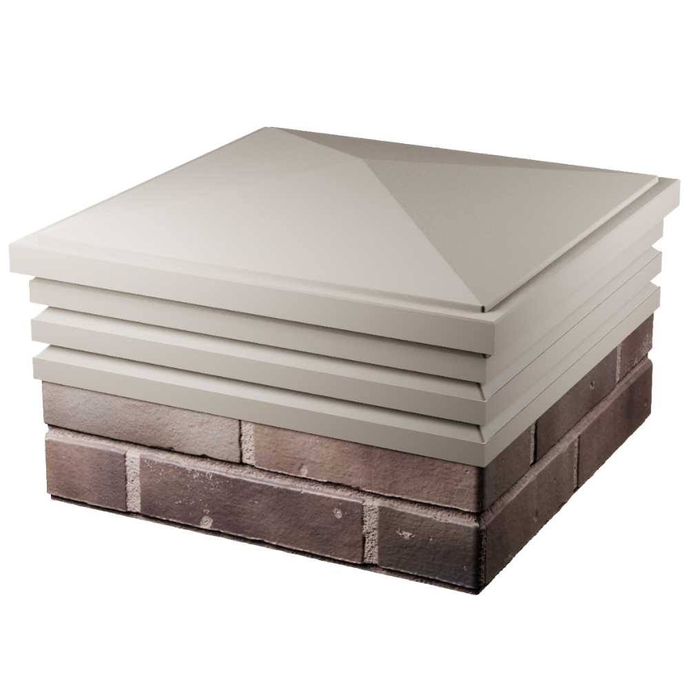 Колпак Zking Бона ХайТек Бежевый на столб 2х2 кирпича (513х513мм) в Новошахтинске фото