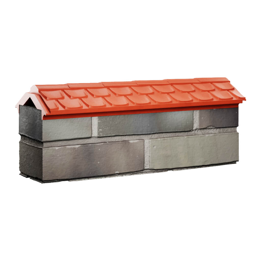 Парапет Zking Эльбрус Красный с посадкой на 0.5 кирпича (130мм) Новошахтинск фото