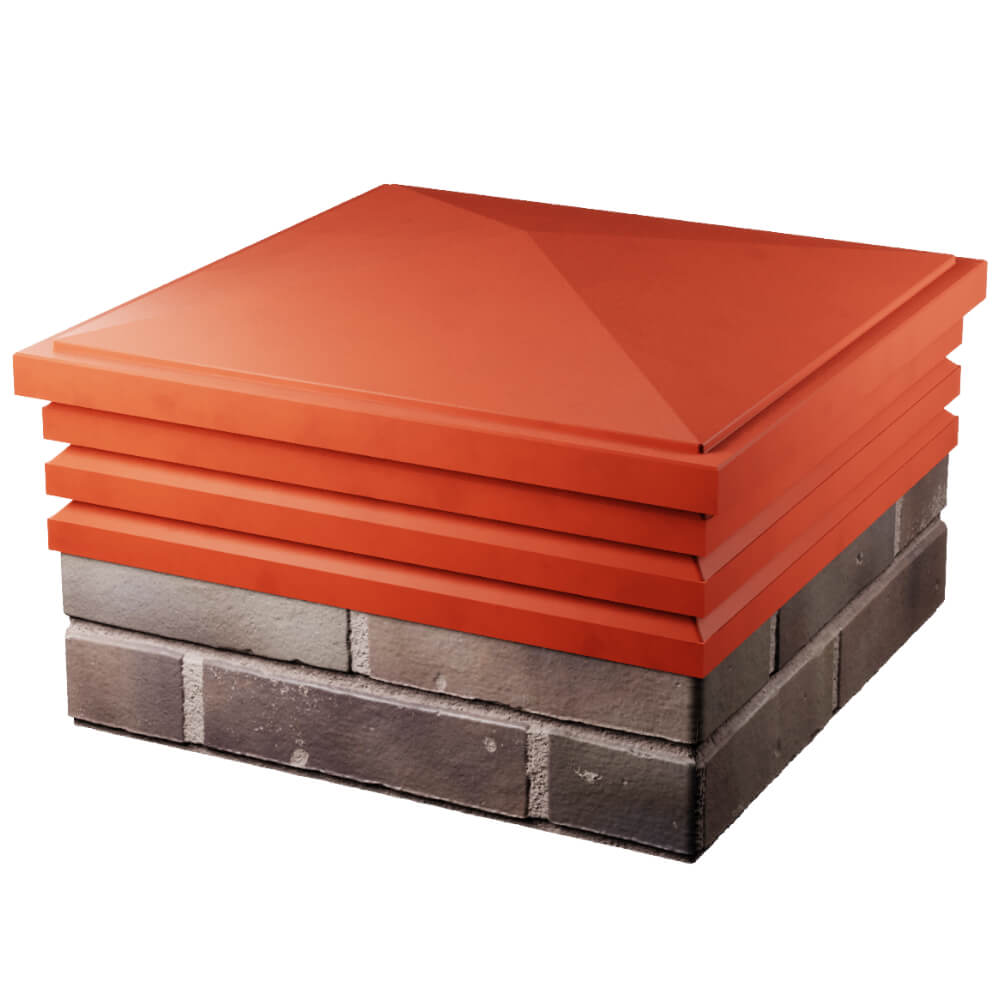 Колпак Zking Бона ХайТек Красный на столб 2х2 кирпича (513х513мм) в Новошахтинске фото