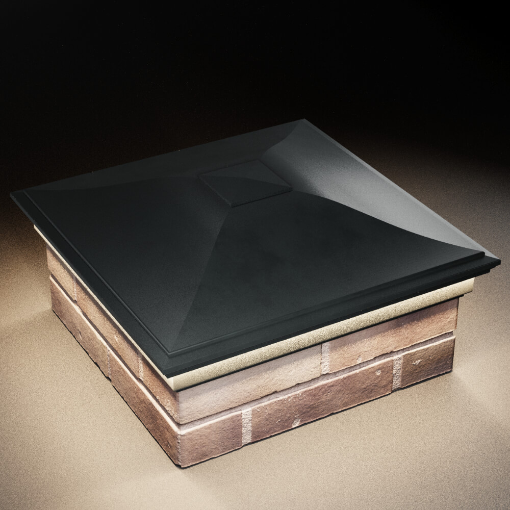 Колпак Zking Монблан Черный на столб 2х2 кирпича (515х515мм) c подсветкой в Новошахтинске фото