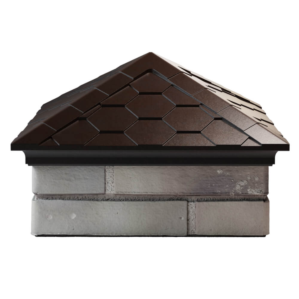 Колпак Zking Эверест Коричневый на столб 1.5х1.5 кирпича (390х390мм) Новошахтинск фото
