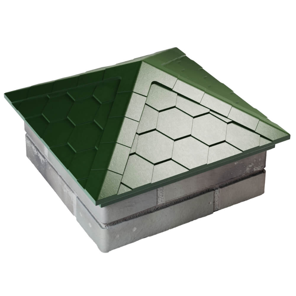 Колпак Zking Эверест Зеленый на столб 1.5х1.5 кирпича (390х390мм) в Новошахтинске фото