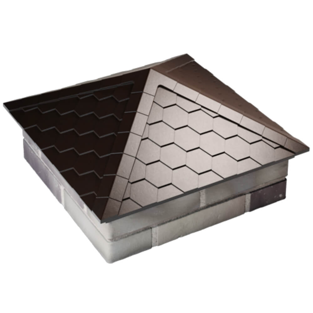 Колпак Zking Эверест Коричневый на столб 2х2 кирпича (535х535мм) Новошахтинск фото