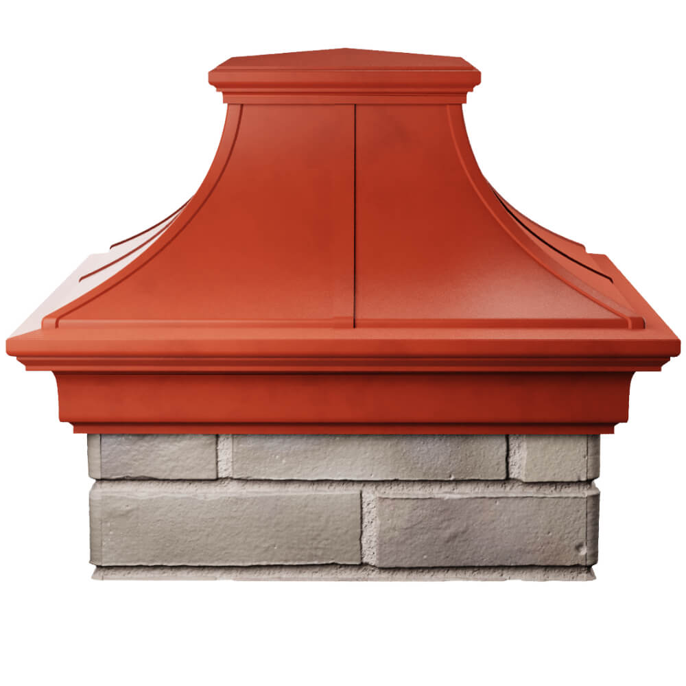 Колпак Zking Монблан Премиум Красный на столб 1.5х1.5 кирпича (385х385мм) Новошахтинск фото