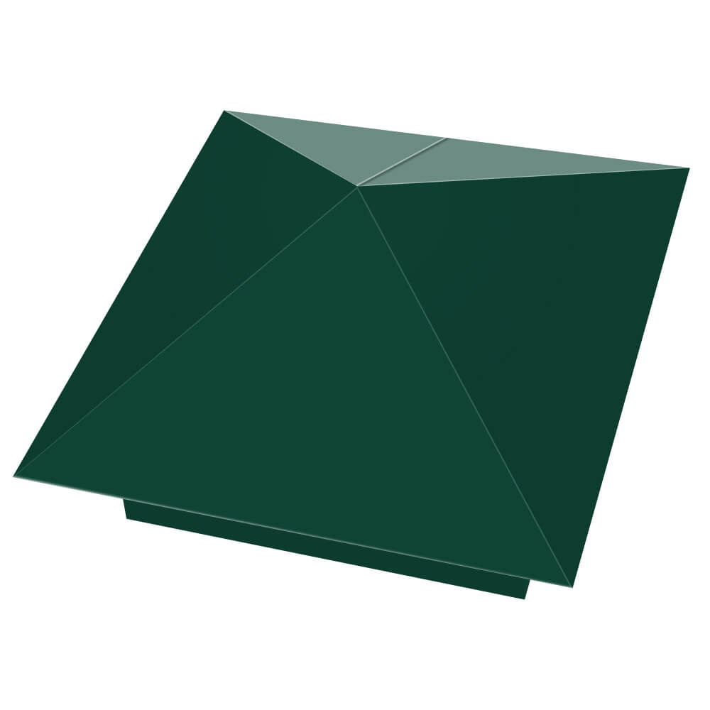 Колпак металлический 390х390мм RAL6005 Зеленый Мох заборный Новошахтинск фото