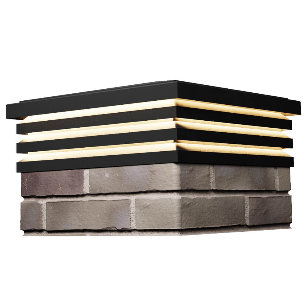 Колпак Zking Бона ХайТек Черный на столб 1.5х1.5 кирпича (385х385мм) с подсветкой в Новошахтинске фото