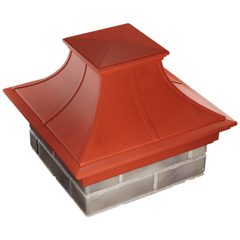 Колпак Zking Монблан Премиум Красный на столб 1.5х1.5 кирпича (385х385мм) в Новошахтинске фото