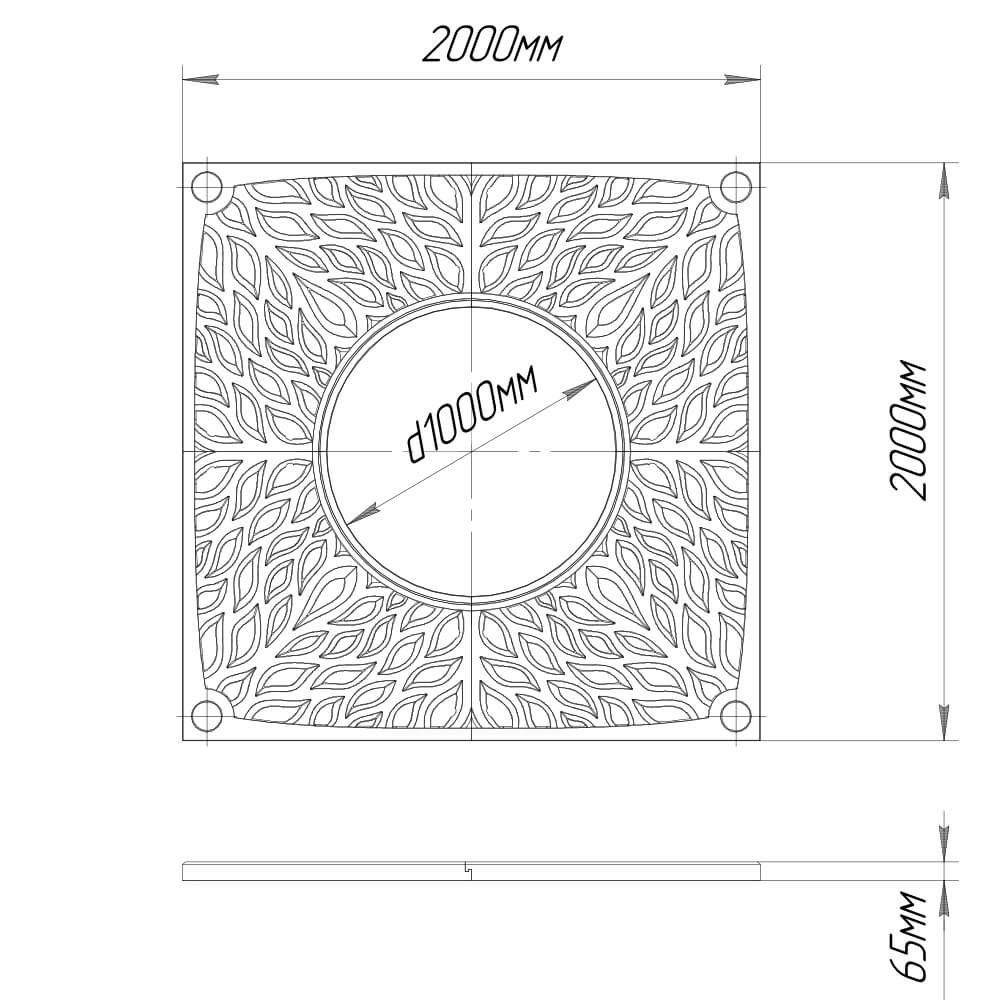 Приствольная решетка для дерева ZKING CRUST 2х2м Черная в Новошахтинске фото