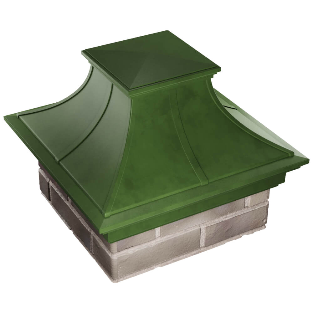 Колпак Zking Монблан Премиум Зеленый на столб 1.5х1.5 кирпича (385х385мм) в Новошахтинске фото