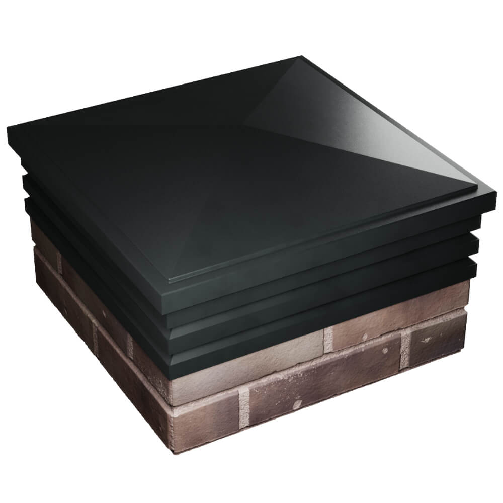 Колпак Zking Бона ХайТек Черный на столб 2х2 кирпича (513х513мм) в Новошахтинске фото