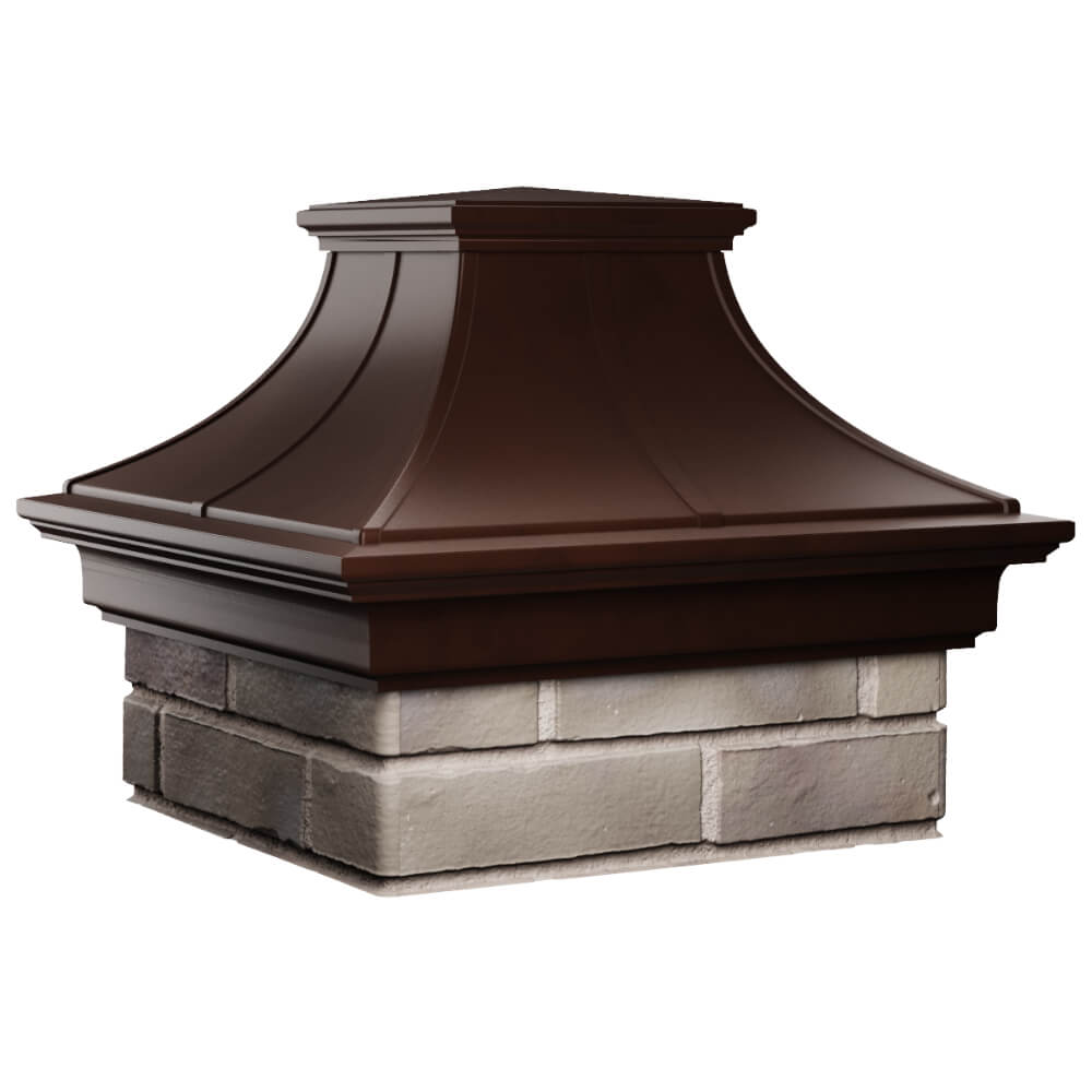 Колпак Zking Монблан Премиум Коричневый на столб 1.5х1.5 кирпича (385х385мм) в Новошахтинске фото