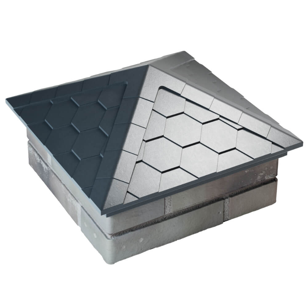 Колпак Zking Эверест Серый на столб 1.5х1.5 кирпича (390х390мм) в Новошахтинске фото