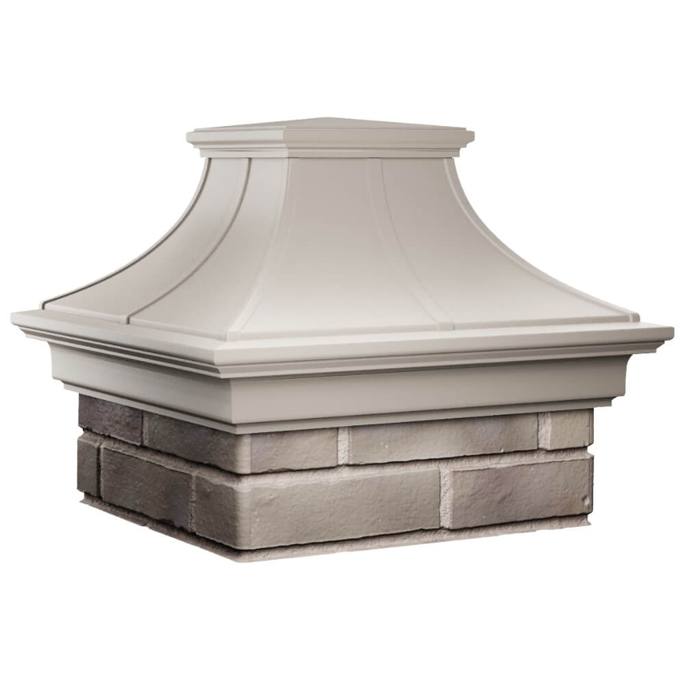 Колпак Zking Монблан Премиум Бежевый на столб 1.5х1.5 кирпича (385х385мм) в Новошахтинске фото