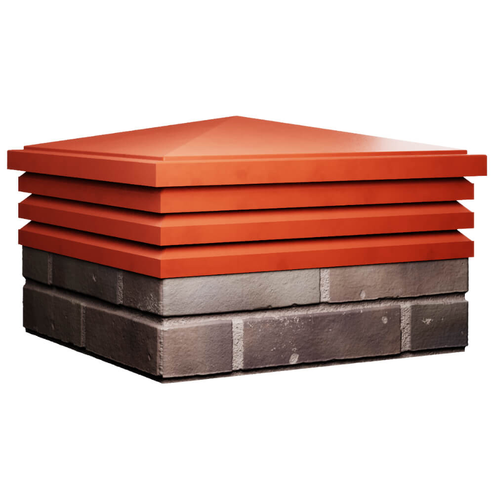 Колпак Zking Бона ХайТек Красный на столб 2х2 кирпича (513х513мм) в Новошахтинске фото