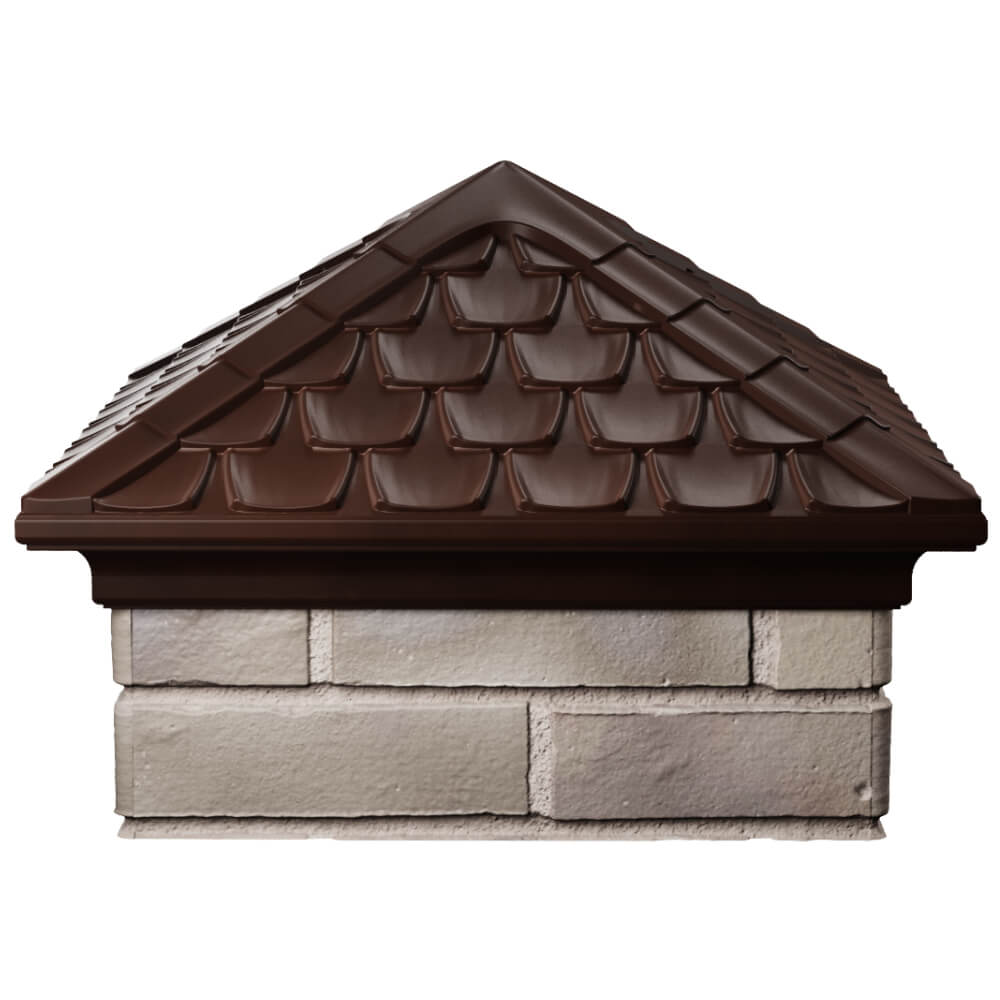 Колпак Zking Эльбрус Коричневый на столб 1.5х1.5 кирпича (385х385мм) Новошахтинск фото