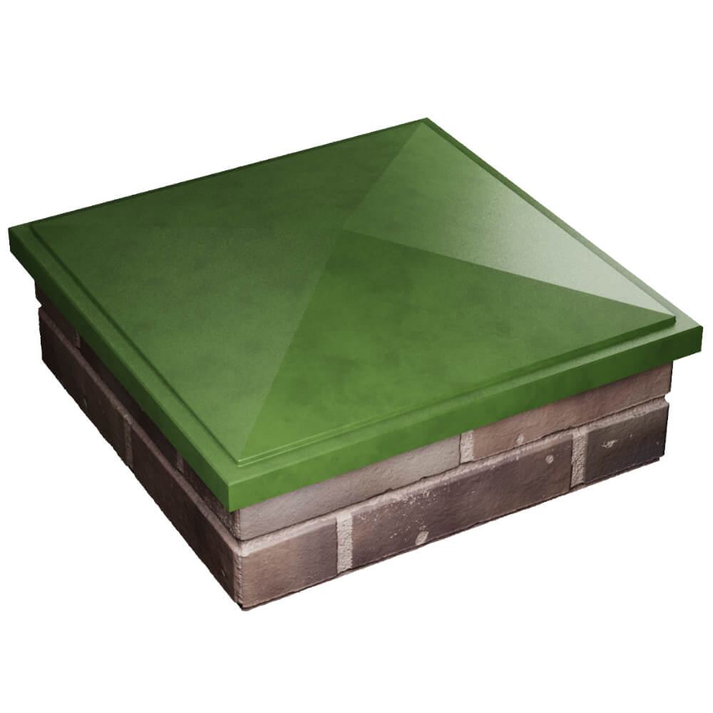 Колпак Zking БонаМоно Зеленый на столб 2х2 кирпича (515х515, 530х530мм) в Новошахтинске фото