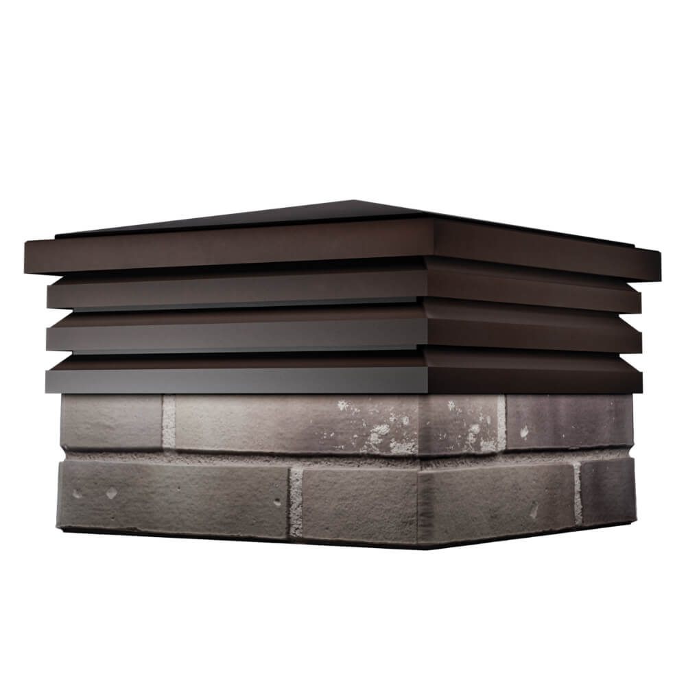 Колпак Zking Бона ХайТек Коричневый на столб 1.5х1.5 кирпича (385х385мм) в Новошахтинске фото