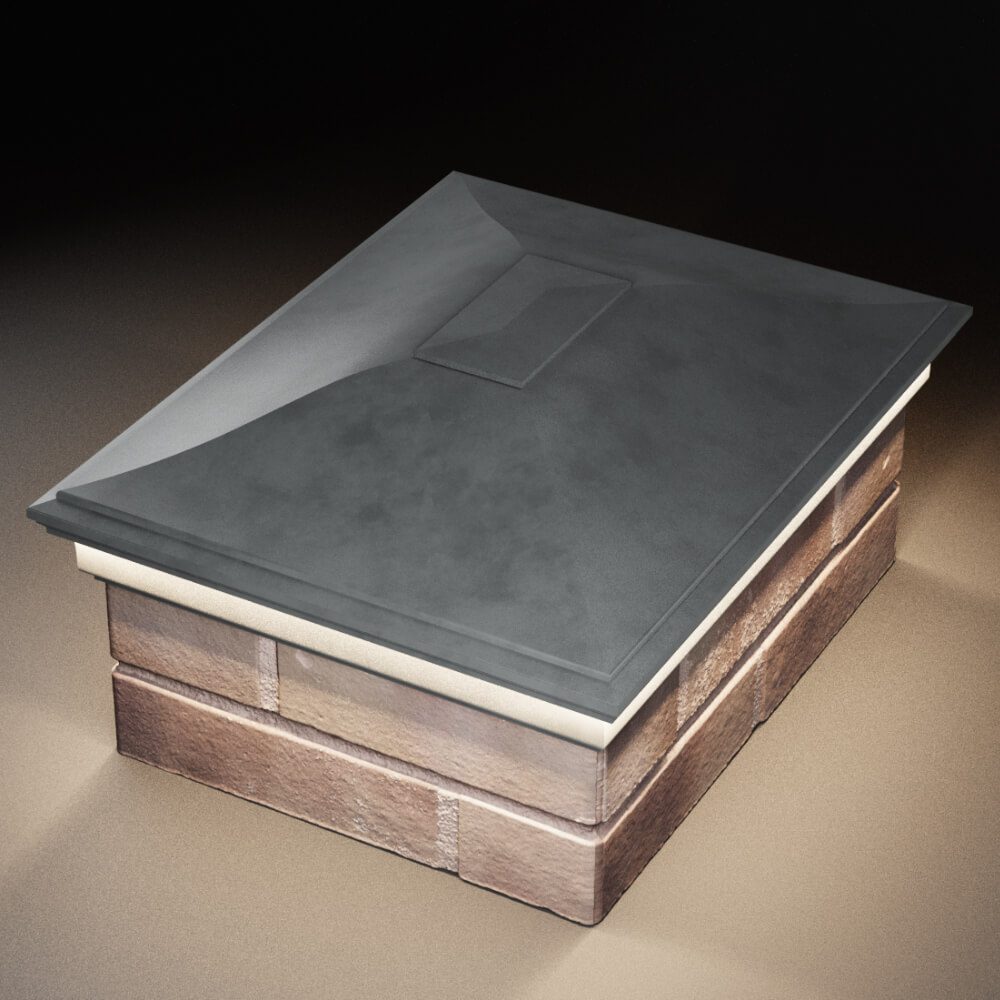 Колпак Zking Монблан Серый на столб 2х1.5 кирпича (515х385мм) c подсветкой в Новошахтинске фото