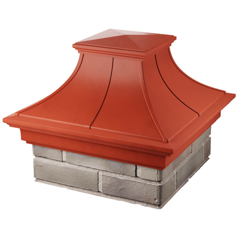 Колпак Zking Монблан Премиум Красный на столб 1.5х1.5 кирпича (385х385мм) в Новошахтинске фото