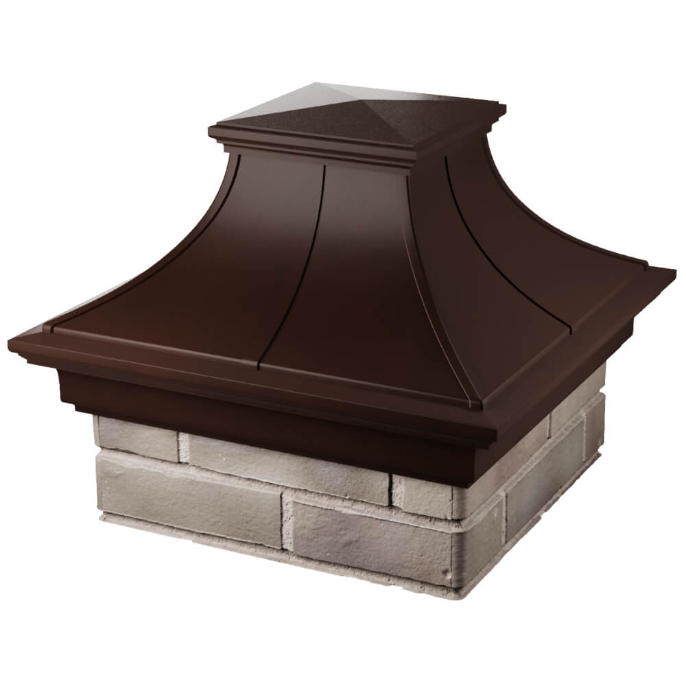 Колпак Zking Монблан Премиум Коричневый на столб 1.5х1.5 кирпича (385х385мм) в Новошахтинске фото