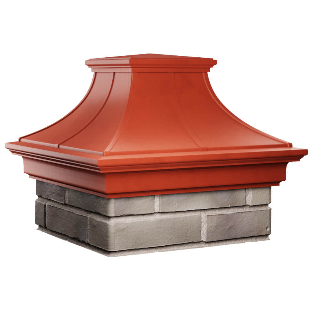 Колпак Zking Монблан Премиум Красный на столб 1.5х1.5 кирпича (385х385мм) в Новошахтинске фото