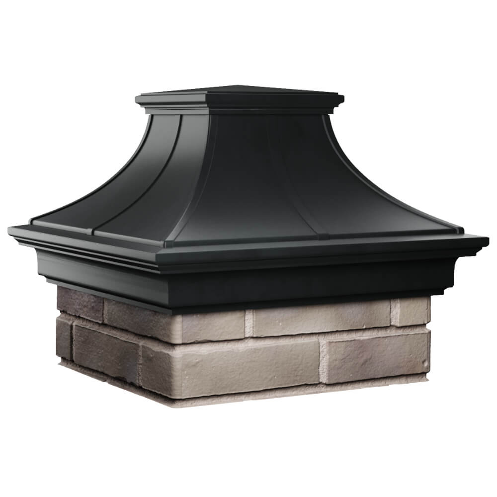 Колпак Zking Монблан Премиум Черный на столб 1.5х1.5 кирпича (385х385мм) в Новошахтинске фото