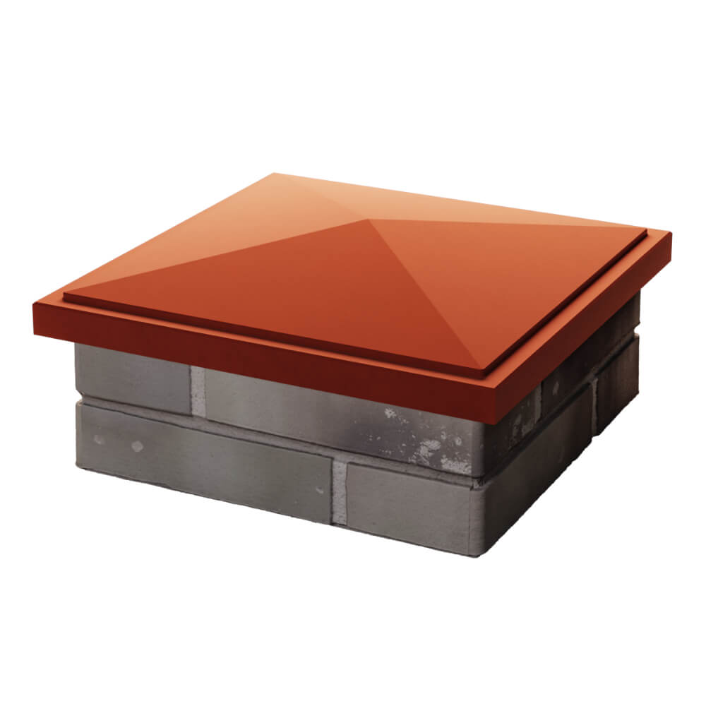 Колпак Zking БонаМоно Красный на столб 1.5х1.5 кирпича (385х385, 400х400мм) в Новошахтинске фото