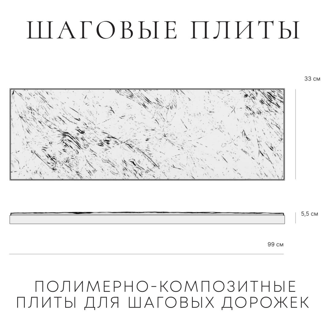 Шаговая плита STONE Графитовый Серый 990х330х55мм в Новошахтинске фото