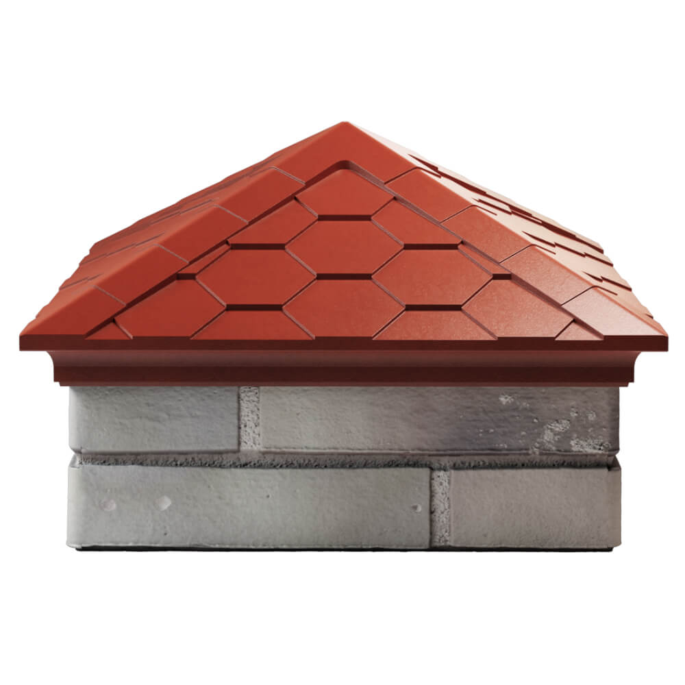 Колпак Zking Эверест Красный на столб 1.5х1.5 кирпича (390х390мм) Новошахтинск фото