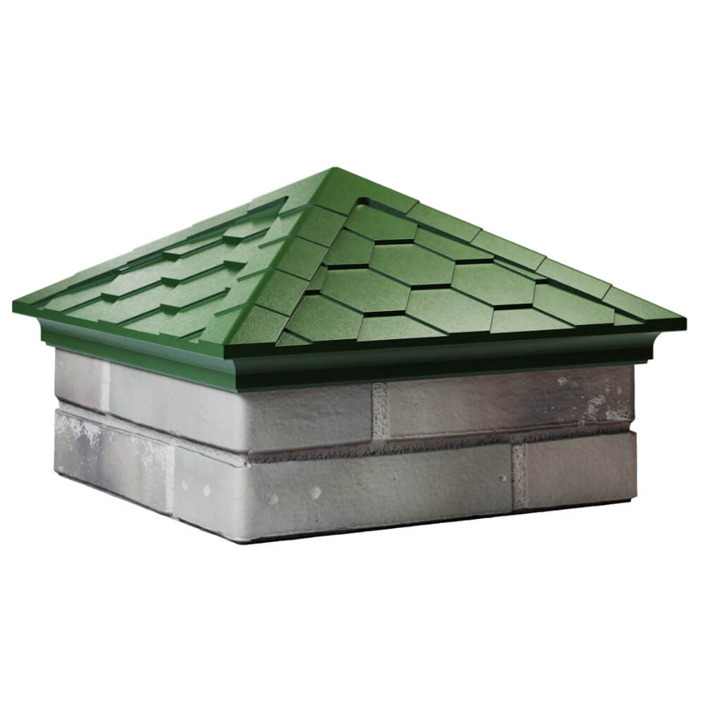 Колпак Zking Эверест Зеленый на столб 1.5х1.5 кирпича (390х390мм) в Новошахтинске фото