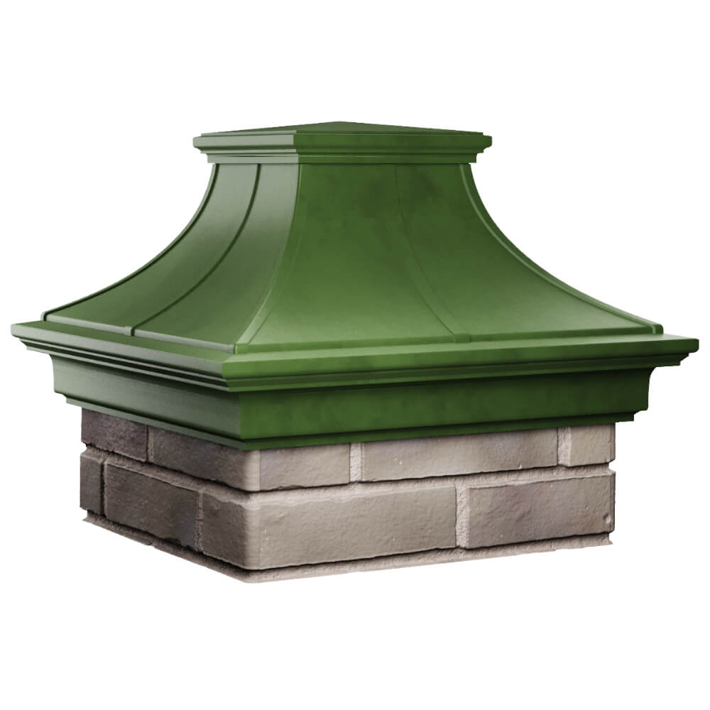 Колпак Zking Монблан Премиум Зеленый на столб 1.5х1.5 кирпича (385х385мм) в Новошахтинске фото