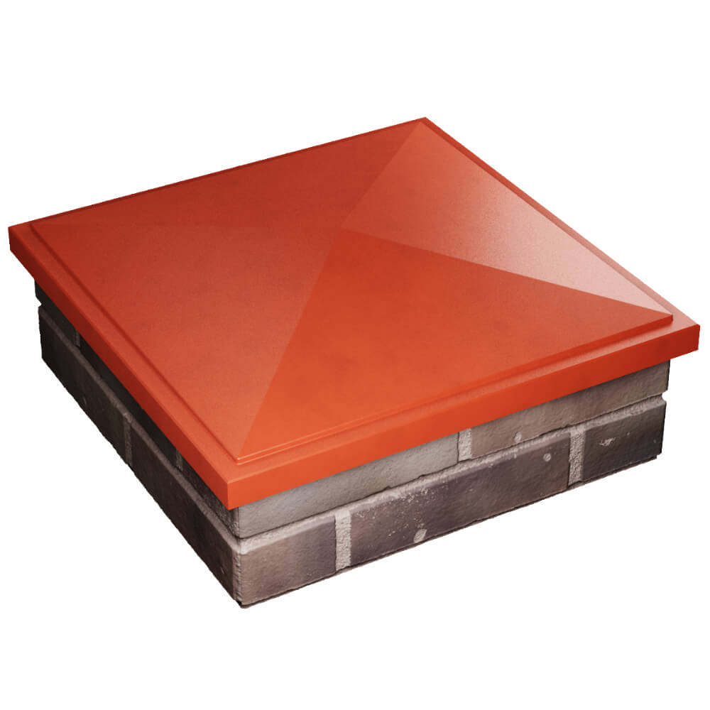 Колпак Zking БонаМоно Красный на столб 2х2 кирпича (515х515, 530х530мм) в Новошахтинске фото