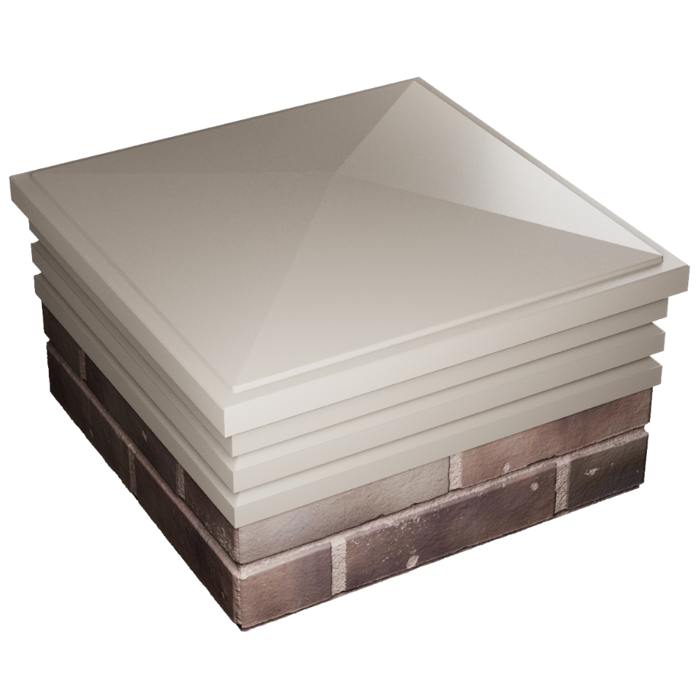 Колпак Zking Бона ХайТек Бежевый на столб 2х2 кирпича (513х513мм) в Новошахтинске фото