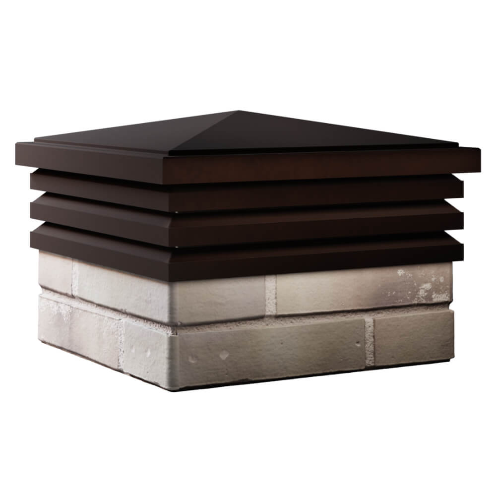 Колпак Zking Бона ХайТек Коричневый на столб 1.5х1.5 кирпича (385х385мм) в Новошахтинске фото