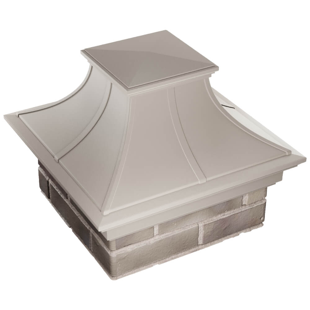 Колпак Zking Монблан Премиум Бежевый на столб 1.5х1.5 кирпича (385х385мм) в Новошахтинске фото